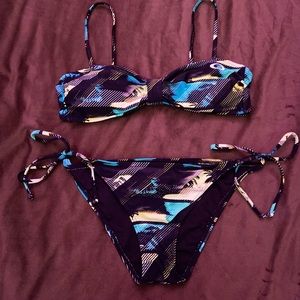 Black and green Okaley bikini set